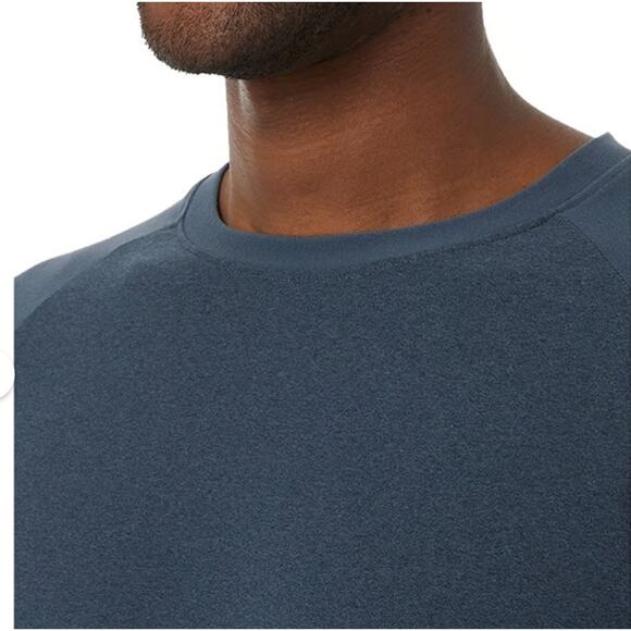 2 32 Degrees Men's Heat Raglan-Sleeve Sleep T-Shirt Blue Crewneck Medium NWT $34 - Picture 4 of 4